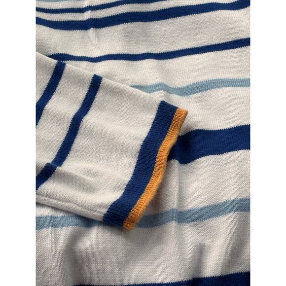 Talbots Striped Cotton Sweater Womans Size 2X Blue White Nautical Whales Beachy - Picture 8 of 9
